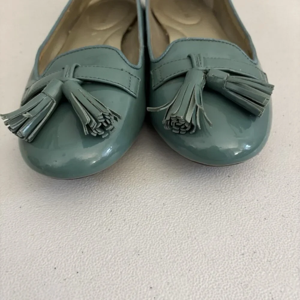 Coach Teal Green Patent Leather Loafers Women 6 US
